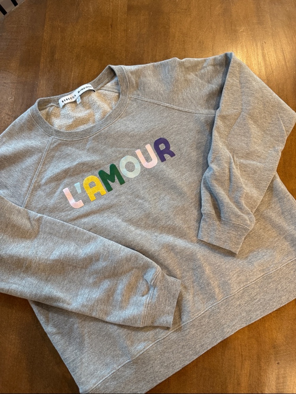 Rebecca Minkoff Gray Sweatshirt with Multicolor Lettering